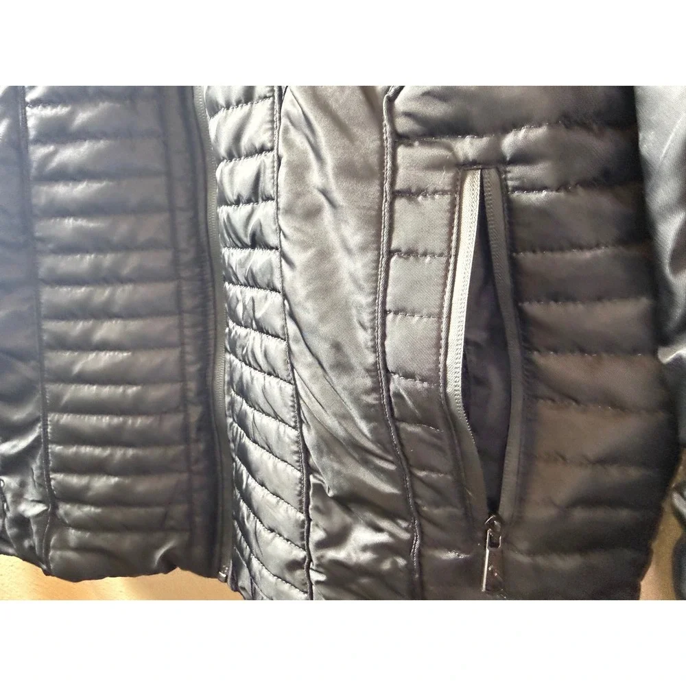 Fried Denim NYC Mens Black Quilted Puffer Moto‎ Jacket Detachable Hood XL
